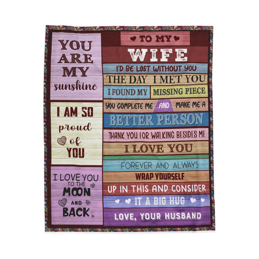 To My Wife | Velveteen Plush Blanket