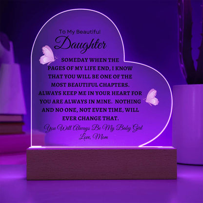 To My Beautiful Daughter | Heart Acrylic Plaque