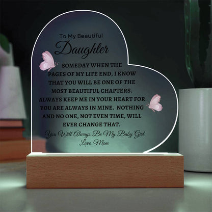 To My Beautiful Daughter | Heart Acrylic Plaque